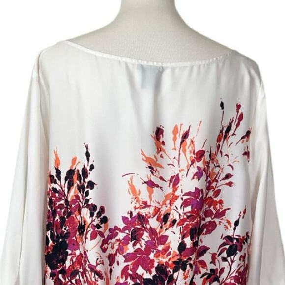 Ann Taylor New Top Wide Neck Peplum Cream Black Pink Floral Women’s Size XL - Picture 8 of 11